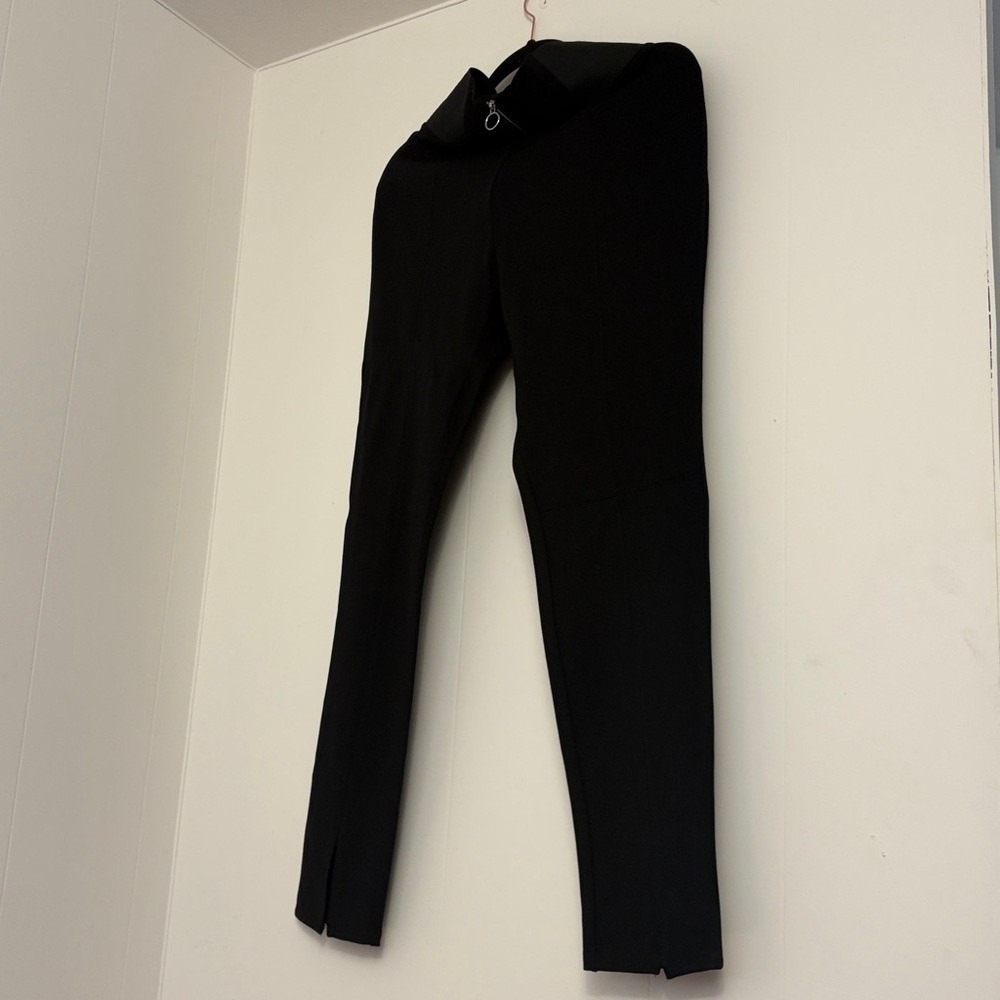Bebe Leggings Womens XL Black NEW With Tag Elastic High Waist Slit Front Legging